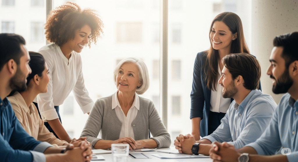 Equipe reunida aplicando gestão emocional nas empresas equipe reunida aplicando gestão emocional nas empresas