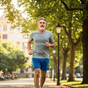 Uma pessoa fazendo exercício físico, tentando melhorar o animo.