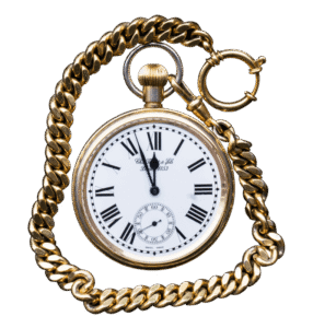 Relógio antigo de ponteiro sobre superfície escura, transmitindo sensação de passado, tradição e reflexão sobre o tempo. Representando a importância da disciplina para gestão do tempo.