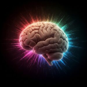 Representação gráfica de uma mente positiva, simbolizando pensamentos otimistas e crescimento pessoal.