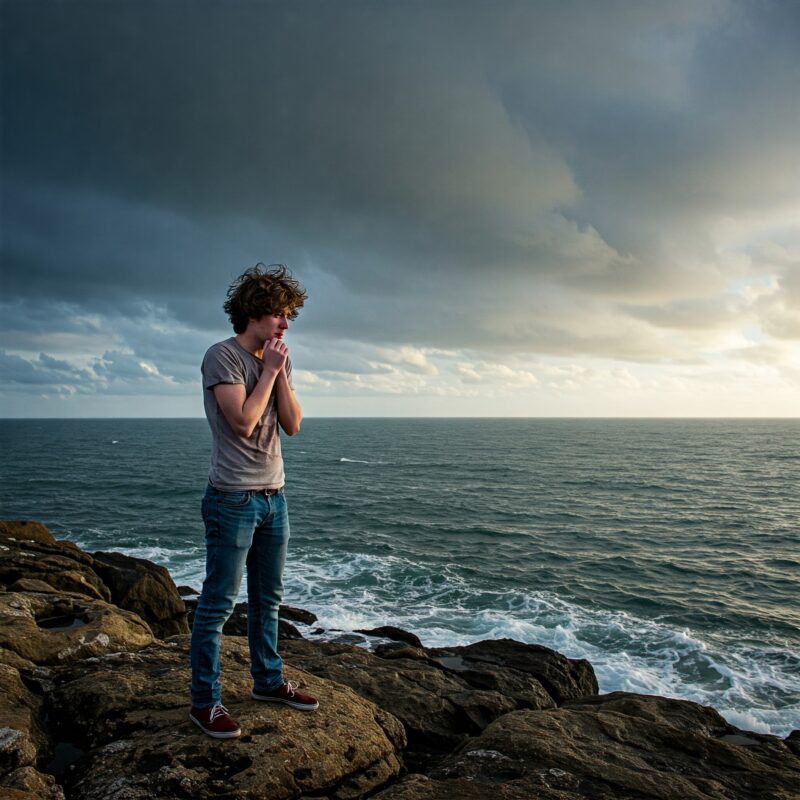 jovem buscando fé na oração diante de diagnóstico difícil e sensação de estar sem saída