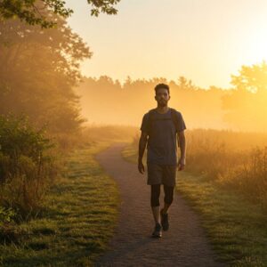 Homem, fazendo trilha. Representando: Agilidade Emocional: 7 Passos Para Crescer Com a Mudança