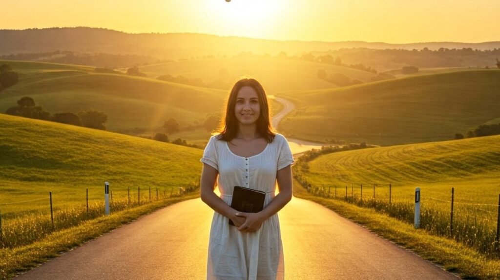 Mulher caminhando para novos projeto, mundando seus hábitos. Representa: 23 Lições Inspiradoras de Mudança de Hábito que Transformaram Minha Vida