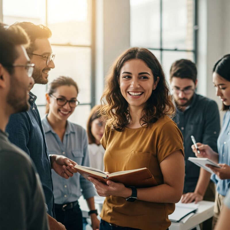 Pessoa desenvolvendo habilidades emocionais em ambiente de trabalho colaborativo. Desenvolver Soft Skills: Fé e Propósito