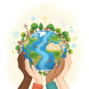  Mãos diversas segurando o planeta Terra.