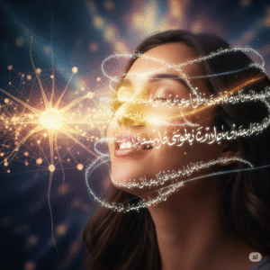 Mulher cristã em momento de renovação da mente com a Bíblia e luz suave.