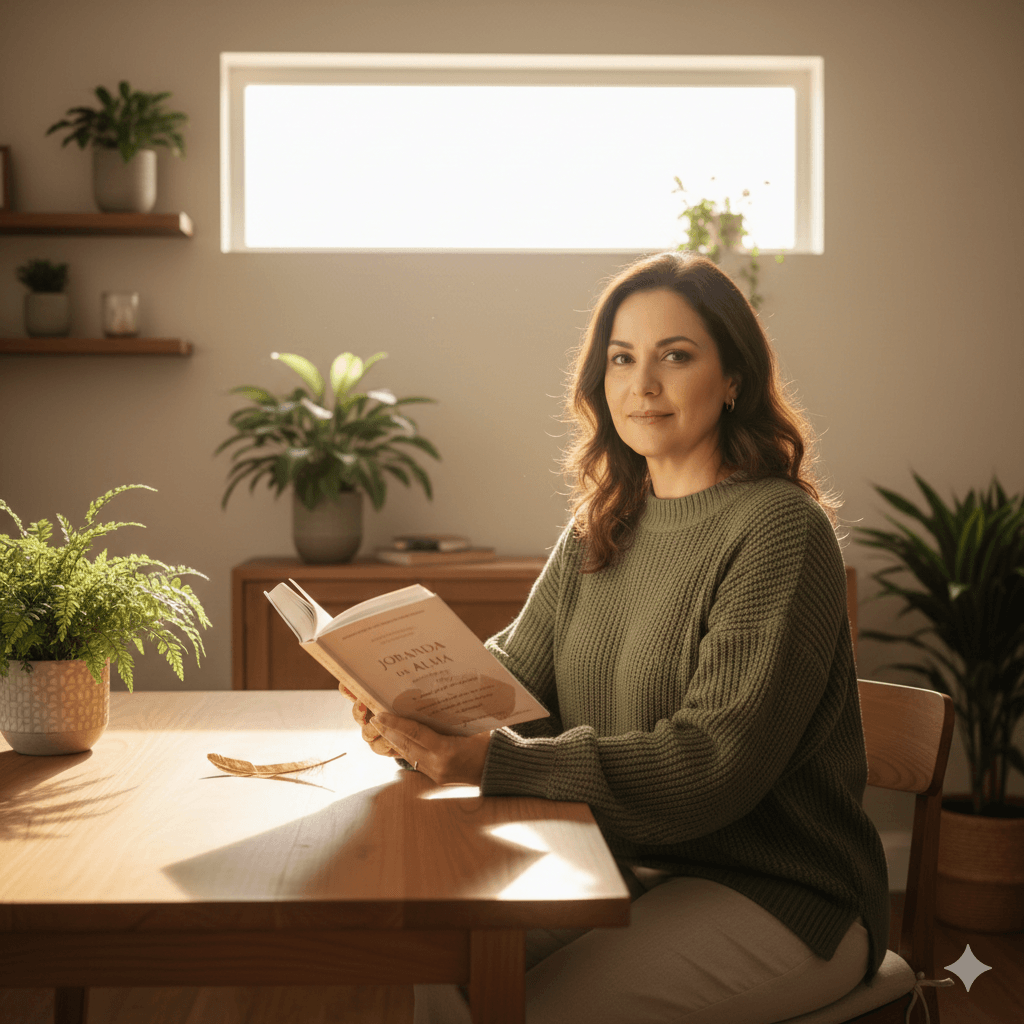 Transformação interior e mentalidade de prosperidade a partir da reflexão e do autoconhecimento.