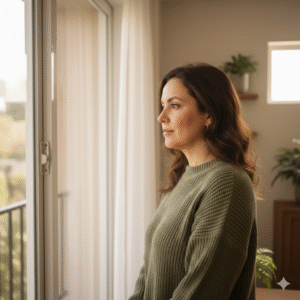 Reflexão profunda sobre mudança de mentalidade e crescimento emocional consciente.