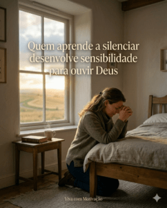 mulher orando de joelhos ao amanhecer buscando intimidade e direção de Deus