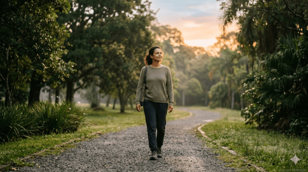 mulher refletindo ao amanhecer superando ansiedade no mundo atual com esperança e fé