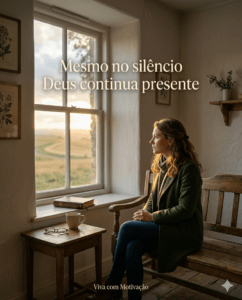 mulher olhando pela janela em silêncio espiritual esperando direção de Deus