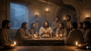 jesus e discípulos na última ceia instituindo a nova aliança na semana da páscoa